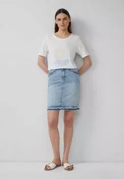 Джинсовая юбка MIT OFFENEM SAUM - Pencil skirt s.Oliver, синий