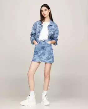 Джинсовая юбка Mom с ультравысокой посадкой Tommy Jeans, цвет Azul ndigo