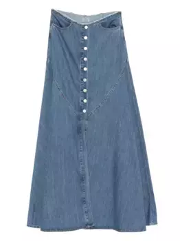 Джинсовая юбка на пуговицах AG Jeans, синий