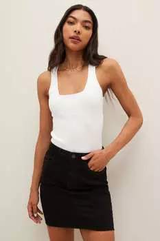 Джинсовая юбка Noisy May Callie приталенного кроя и завышенной талией NOISY MAY, черный