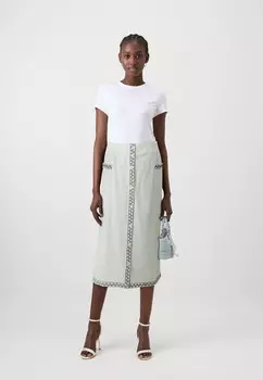 Джинсовая юбка OBJLILOU LONG SKIRT Object, красновато-серый