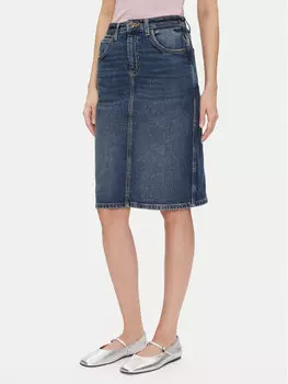 Джинсовая юбка обычного кроя 112355270 Lee, синий