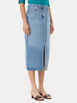 Джинсовая юбка обычного кроя 251-JROMA Morgan, синий