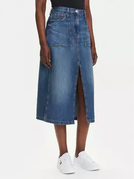 Джинсовая юбка обычного кроя Claire DW0DW21070 Tommy Jeans, синий