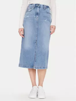 Джинсовая юбка обычного кроя Claire Midi Skirt Bi8036 DW0DW21292 Tommy Jeans, синий