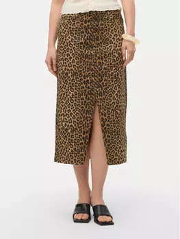 Джинсовая юбка обычного кроя Veri 10331065 Vero Moda, коричневый