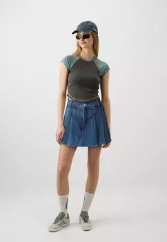 Джинсовая юбка Onlbloom Pleat Skort ONLY, средний синий деним