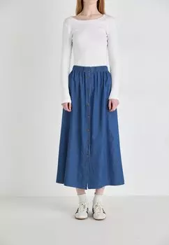 Джинсовая юбка ONLNOVA BUTTON - A-line skirt ONLY, цвет Medium Blue Denim
