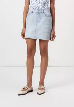 Джинсовая юбка ONLSTELLA RHINESTONE SHORT SKIRT - Mini skirt ONLY, цвет Light Blue Denim