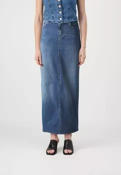 Джинсовая юбка ONLWALO SLIT SKIRT ONLY, синий деним