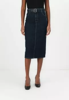 Джинсовая юбка Pencil skirt HUGO, темно-синий