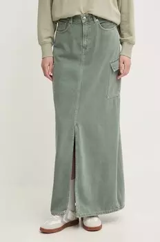 Джинсовая юбка Pepe Jeans MAXI SKIRT HW CLR, зеленый