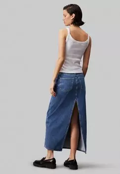 Джинсовая юбка POCKET Calvin Klein, светло-голубой деним
