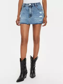 Джинсовая юбка приталенного кроя One Teaspoon, синий