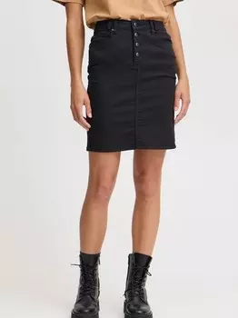 Джинсовая юбка пзросита Pulz Jeans, черный