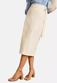 Джинсовая юбка REGULAR FIT-BELTED - Wrap skirt Love & Roses, бежевый