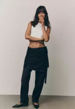 Джинсовая юбка REGULAR FIT Next, черный