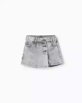 Джинсовая юбка с эффектом потертости для девочек Zippy, серый