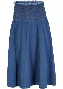 Джинсовая юбка с эластичным поясом John Baner Jeanswear, голубой