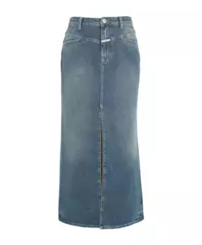 Джинсовая юбка с центральным разрезом Closed, синий