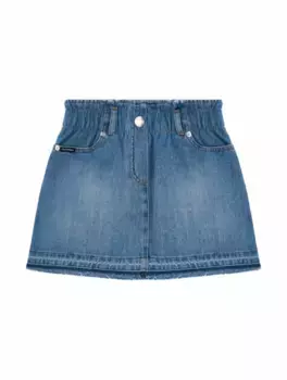 Джинсовая юбка с логотипом Dolce&Gabbana, синий