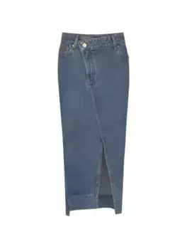 Джинсовая юбка с логотипом Jacquemus, синий