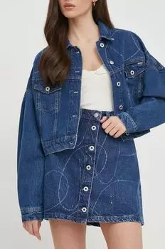Джинсовая юбка с логотипом WINNIE Pepe Jeans, темно-синий