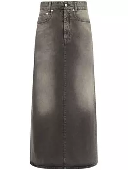Джинсовая юбка с нашивкой-логотипом MM6 Maison Margiela, черный (Размер XL)