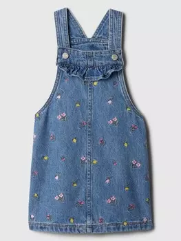Джинсовая юбка с подтяжками Gap, синий