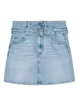 Джинсовая юбка с поясом GANNI, синий