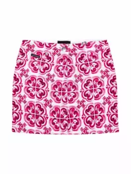 Джинсовая юбка с принтом Majolica Dolce&Gabbana, мультиколор