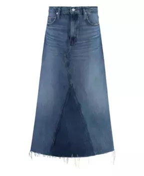 Джинсовая юбка с разрезом спереди Frame, синий