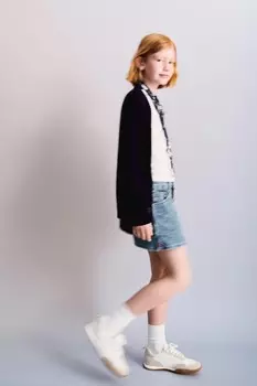 Джинсовая юбка с сердцем ZARA, синий