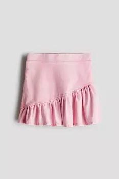 Джинсовая юбка с воланом H&M, розовый