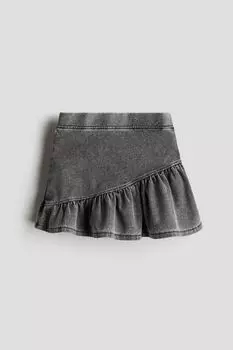 Джинсовая юбка с воланом H&M, серый