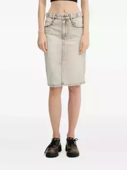 Джинсовая юбка с заклепками Miss Sixty, зеленый