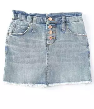 Джинсовая юбка с застежкой на талию и бумажным пакетом для девочек-хиппи для маленьких девочек 4–6 раз Hippie Girl, синий