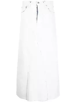 Джинсовая юбка с завышенной талией MAISON MARGIELA, белый