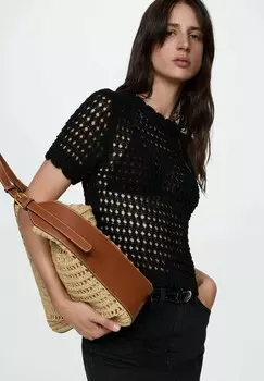 Джинсовая юбка SOLEIL Mango, черный деним