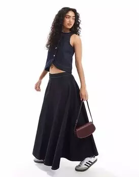 Джинсовая юбка-солнце ASOS DESIGN цвета индиго