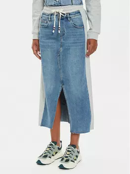Джинсовая юбка стандартного кроя Desigual, синий