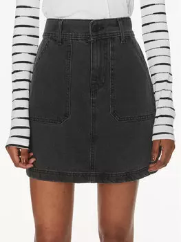 Джинсовая юбка стандартного кроя Noisy May, серый