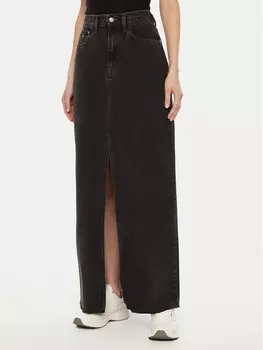 Джинсовая юбка стандартного кроя Tommy Jeans, черный