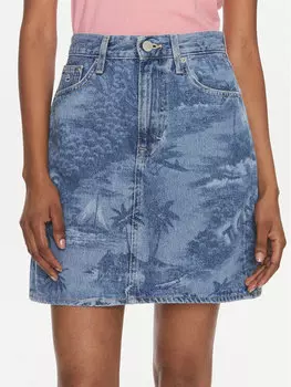 Джинсовая юбка стандартного кроя Tommy Jeans, синий