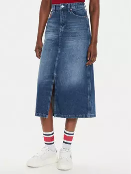 Джинсовая юбка стандартного кроя Tommy Jeans, синий