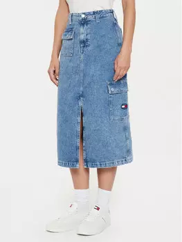 Джинсовая юбка стандартного кроя Tommy Jeans, синий