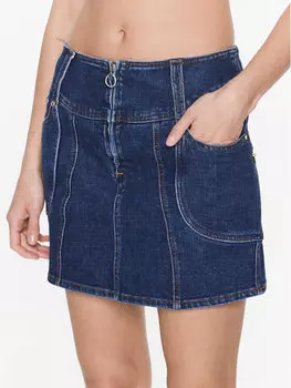 Джинсовая юбка стандартного кроя Trussardi, синий