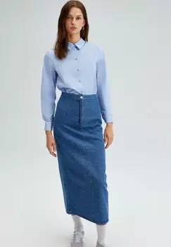 Джинсовая юбка STONE DETAILED DENIM SKIRT Touch Priv, синий деним
