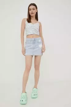 Джинсовая юбка Superdry, синий