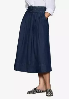 Джинсовая юбка TALL - MIDI - A-line skirt Next, синий